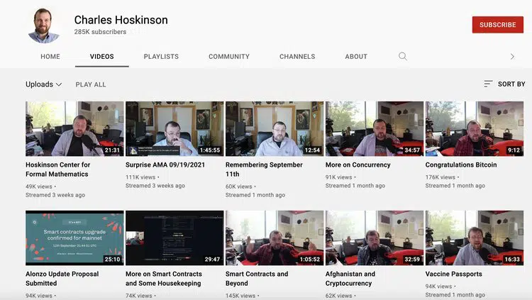 Charles Hoskinson Youtube